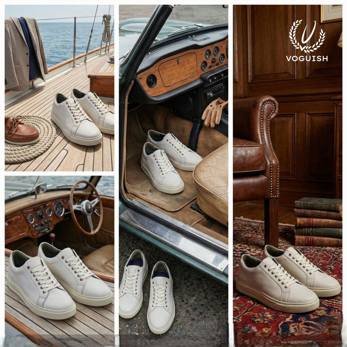 Leather White Sneaker - 2000 - Product View