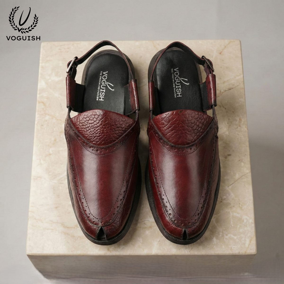 Leather Peshawari Sandal for Men - 4003 - Product View
