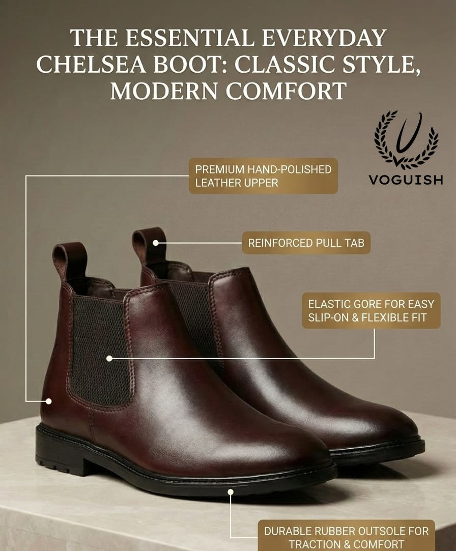 Leather Chelsea Boot Brown - 1001 - Product View