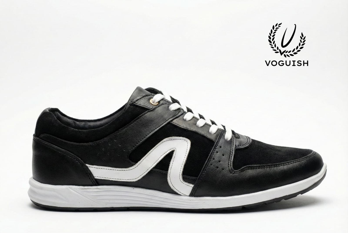 Leather sneaker for men's black - 2002 - Product View