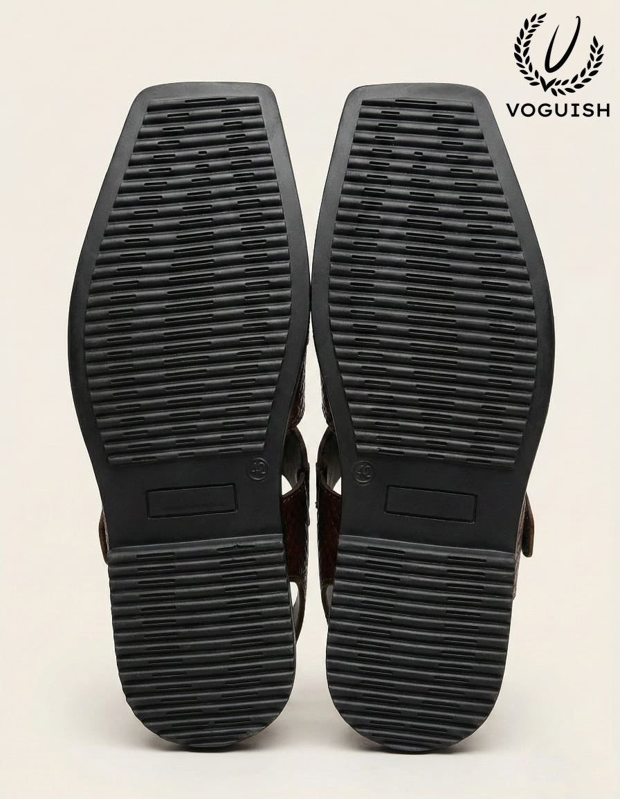 Leather Peshawari Sandal for Men - 4000 - Product View