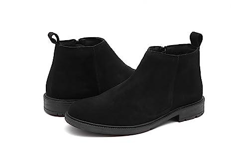 VOGUISH Black Suede Leather Chelsea Boots for Men - Voguish