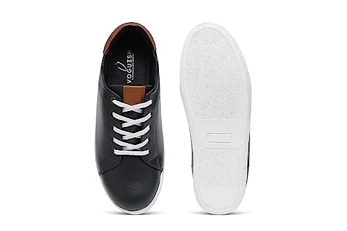 Black Casual Leather Sneakers