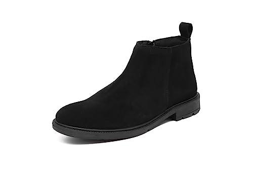 VOGUISH Black Suede Leather Chelsea Boots for Men - Voguish