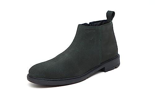 VOGUISH Green Suede Leather Hiking Boots for Men - Voguish