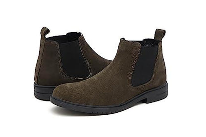 VOGUISH Men's Olive Suede Leather Chelsea Boots - Voguish