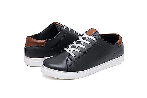 Black Casual Leather Sneakers