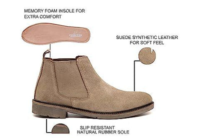 VOGUISH Tan Genuine Leather Pull On Chelsea Boots For Men - Voguish