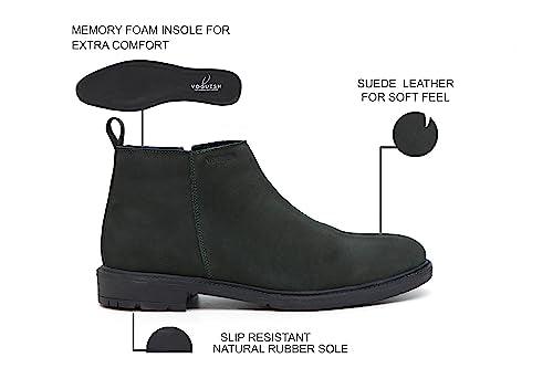 VOGUISH Green Suede Leather Hiking Boots for Men - Voguish