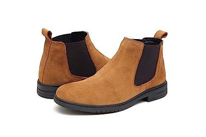 VOGUISH Men's Tan Suede Leather Chelsea Boots - Voguish