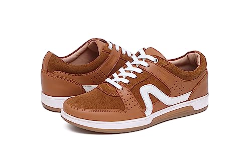 Tan Genuine Leather Casual Sneaker Shoes