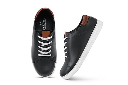 Black Casual Leather Sneakers