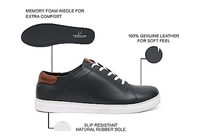 Black Casual Leather Sneakers