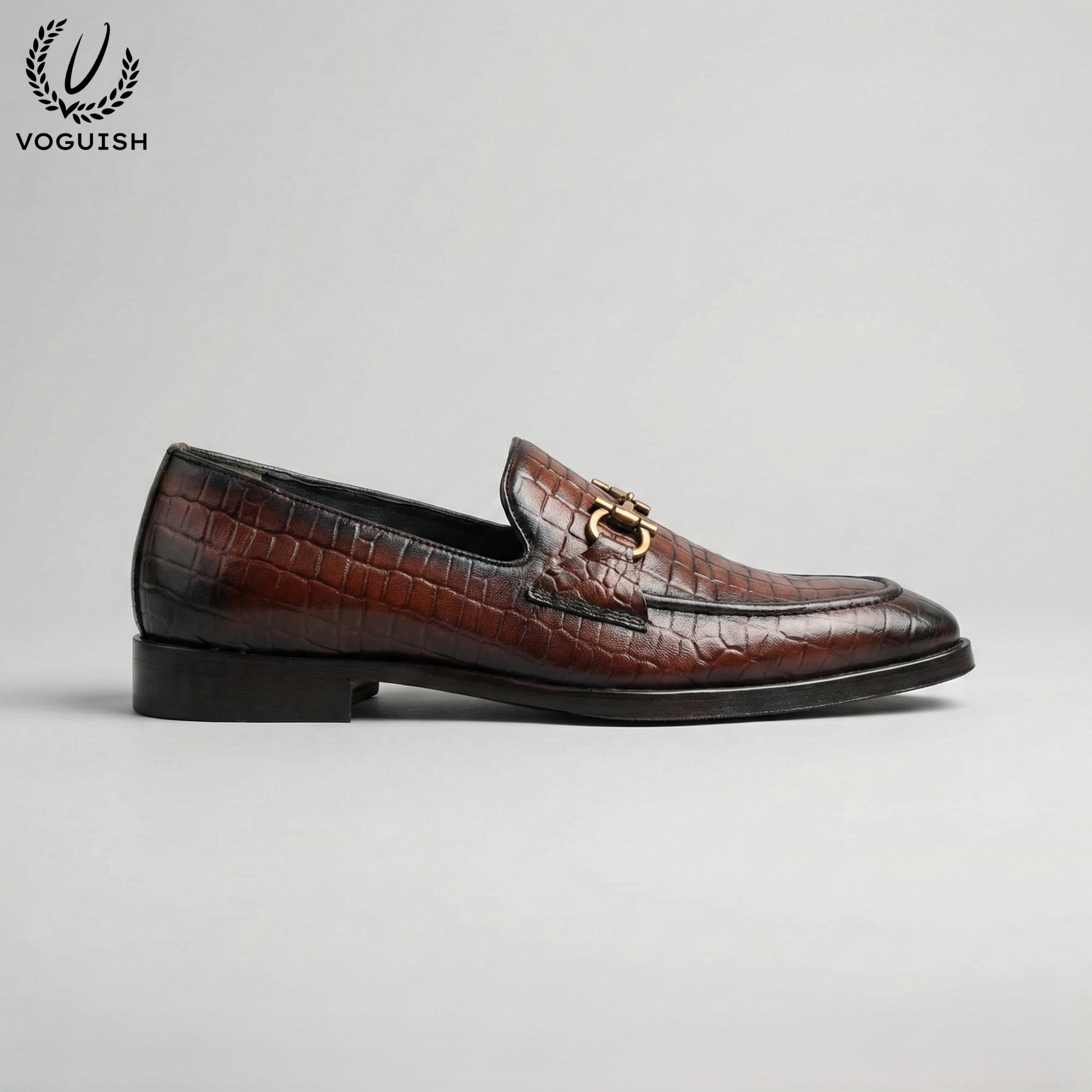 Handmade Croco Leather Horsebit Loafer for Men - IMPERIAL STEP 034 - Product View