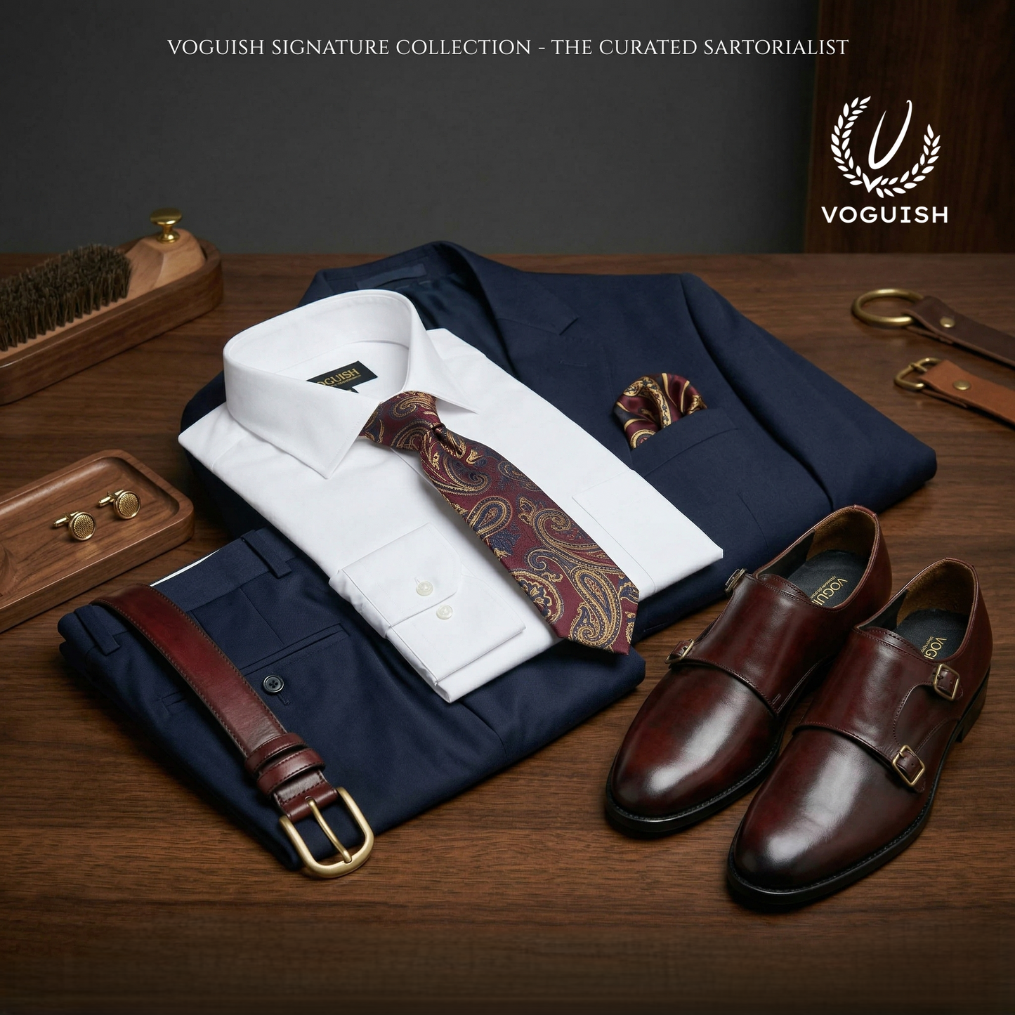 Voguish Double Monk Strap | Hand-Burnished Crust Leather Shoes - 019