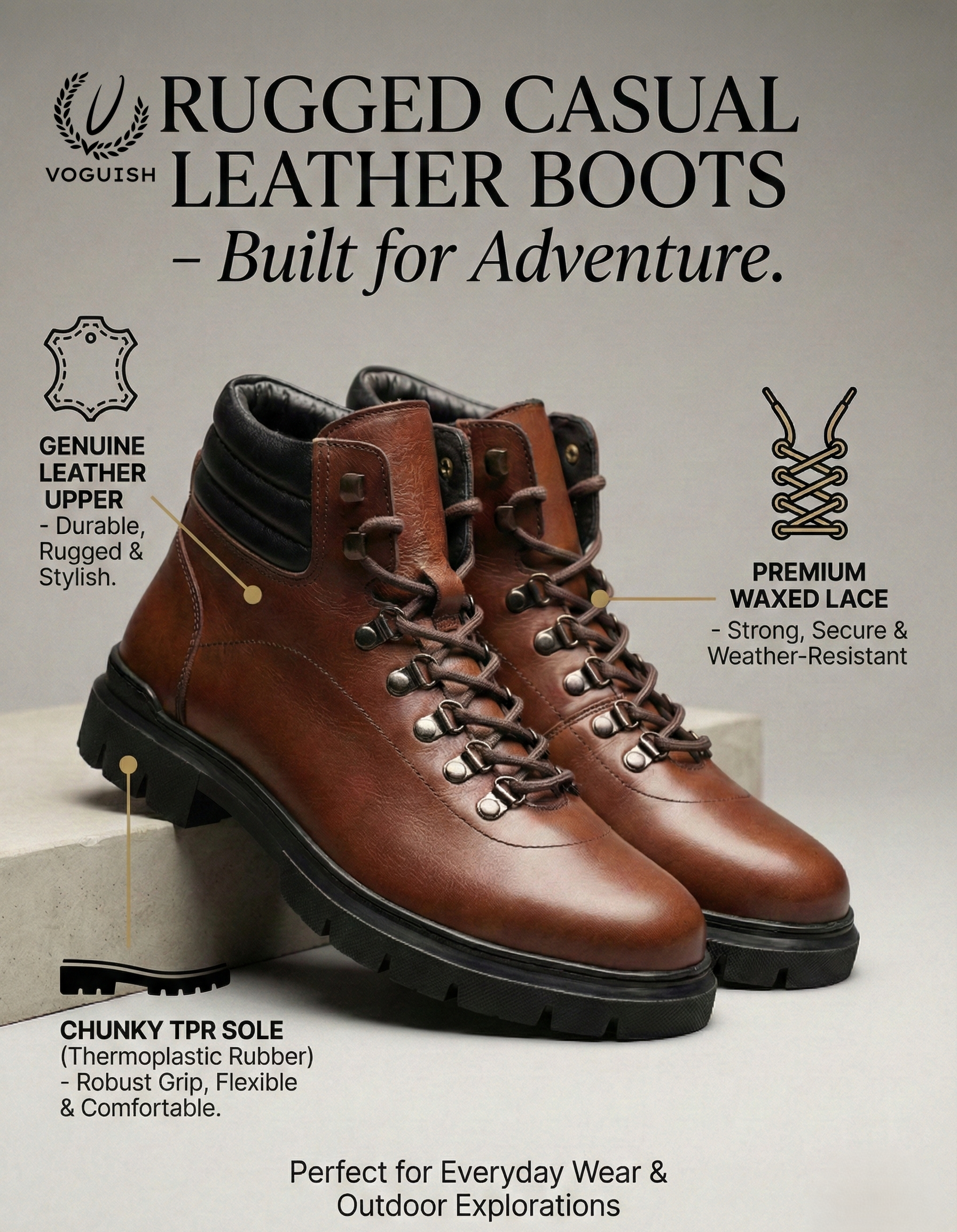 Leather Riding Boot For Men's - 3003 - Product View