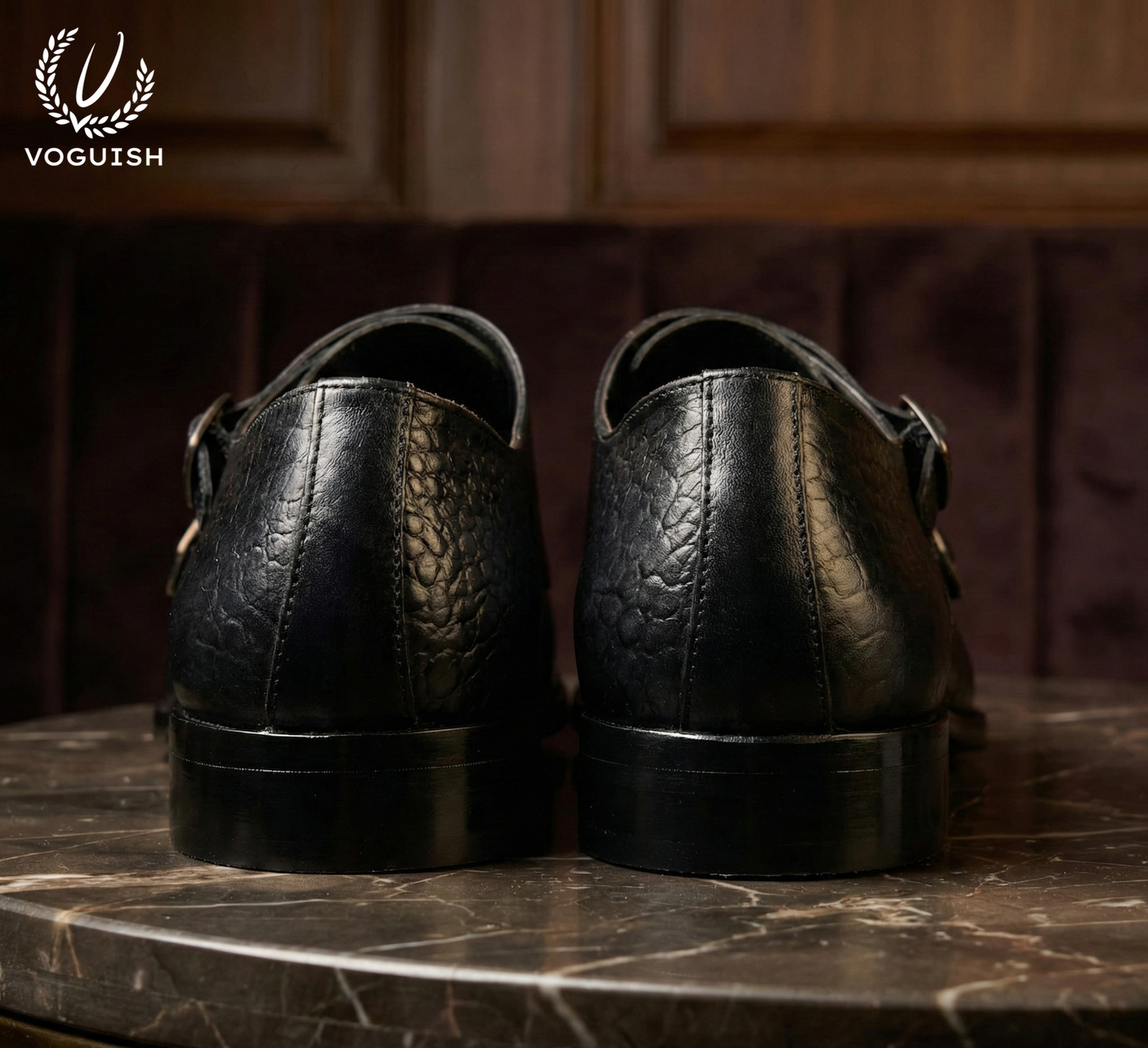 Handmade Croco Double Monk for Men - IMPERIAL STEP 033