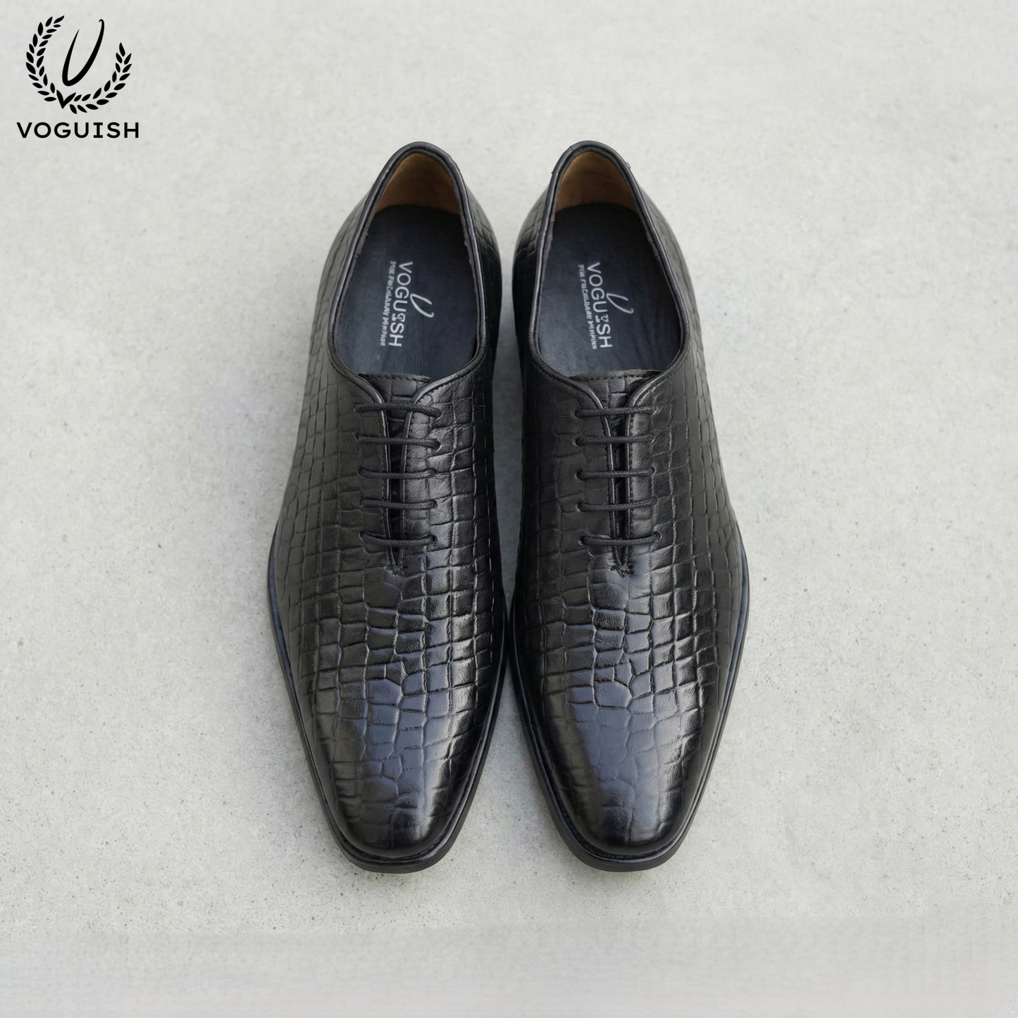 Handmade Leather Croco Wholecut Shoe for Men - IMPERIALSTEP 036