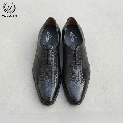 Handmade Leather Croco Wholecut Shoe for Men - IMPERIALSTEP 036