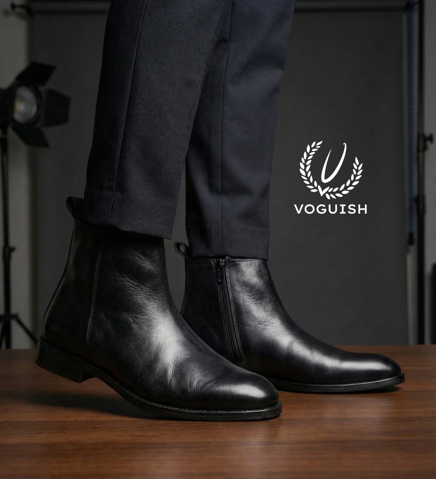 Leather Chelsea Boot  for Men's - 1021 - Product View