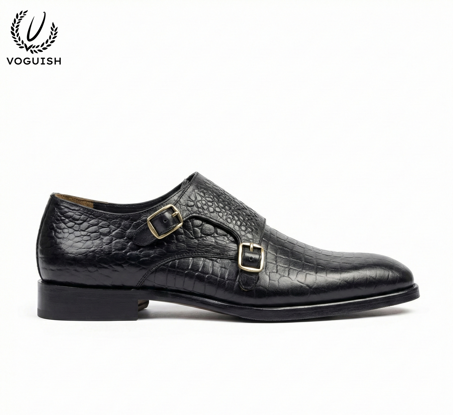 Handmade Croco Double Monk for Men - IMPERIAL STEP 033