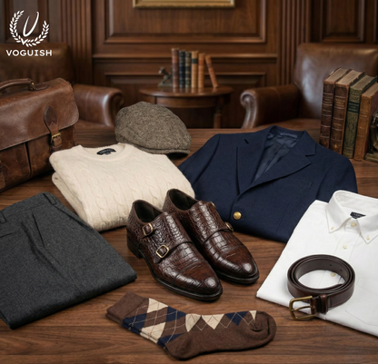 Leather Croco Double Monk for men -  IMPERIALSTEP 033