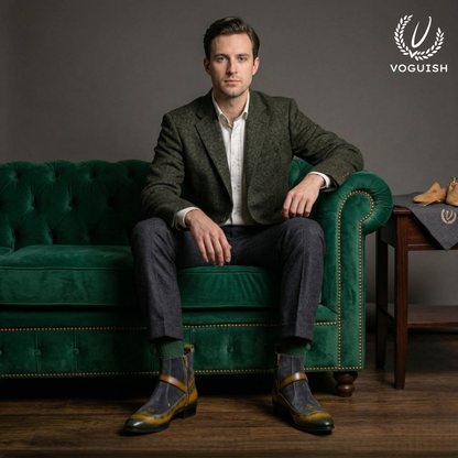 Voguish Men's Hand-Finished Leather & Suede Jodhpuri Chelsea Boots -1061 - Product View