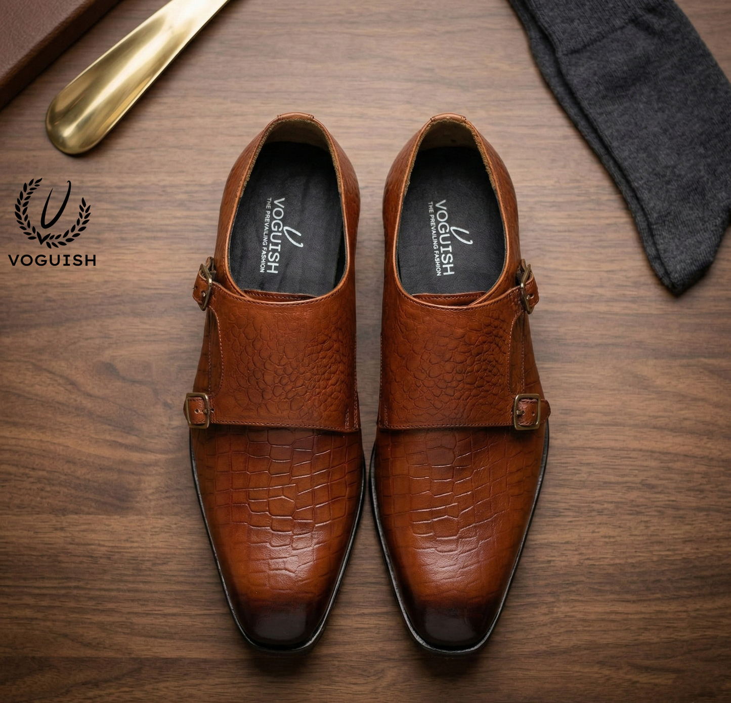 Handmade Leather Double Monk for Men - IMPERIALSTEP 033