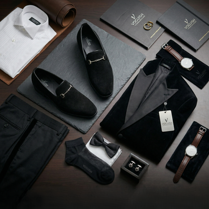 Premium Black Genuine Suede Loafers for Men -018