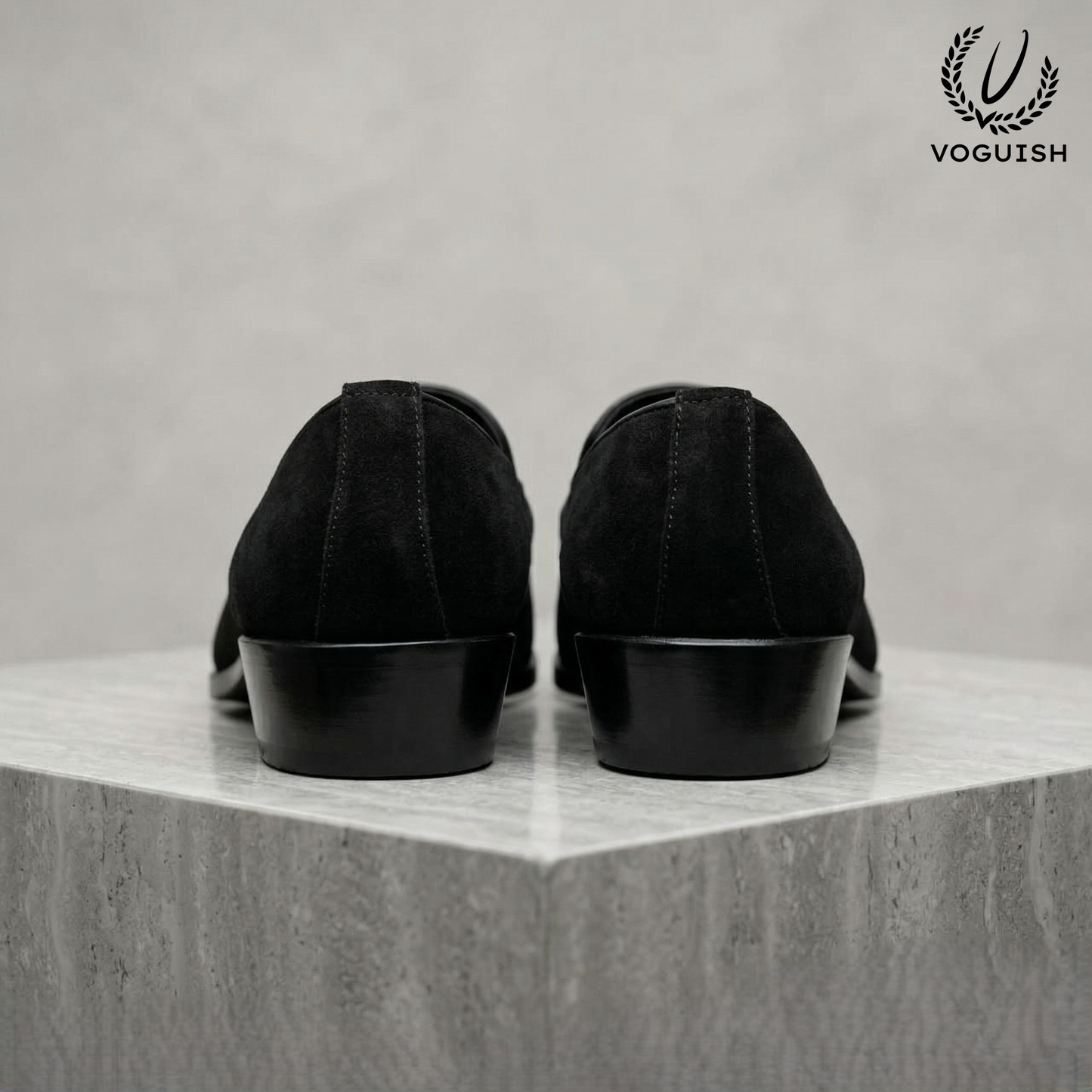 Premium Black Genuine Suede Loafers for Men -018