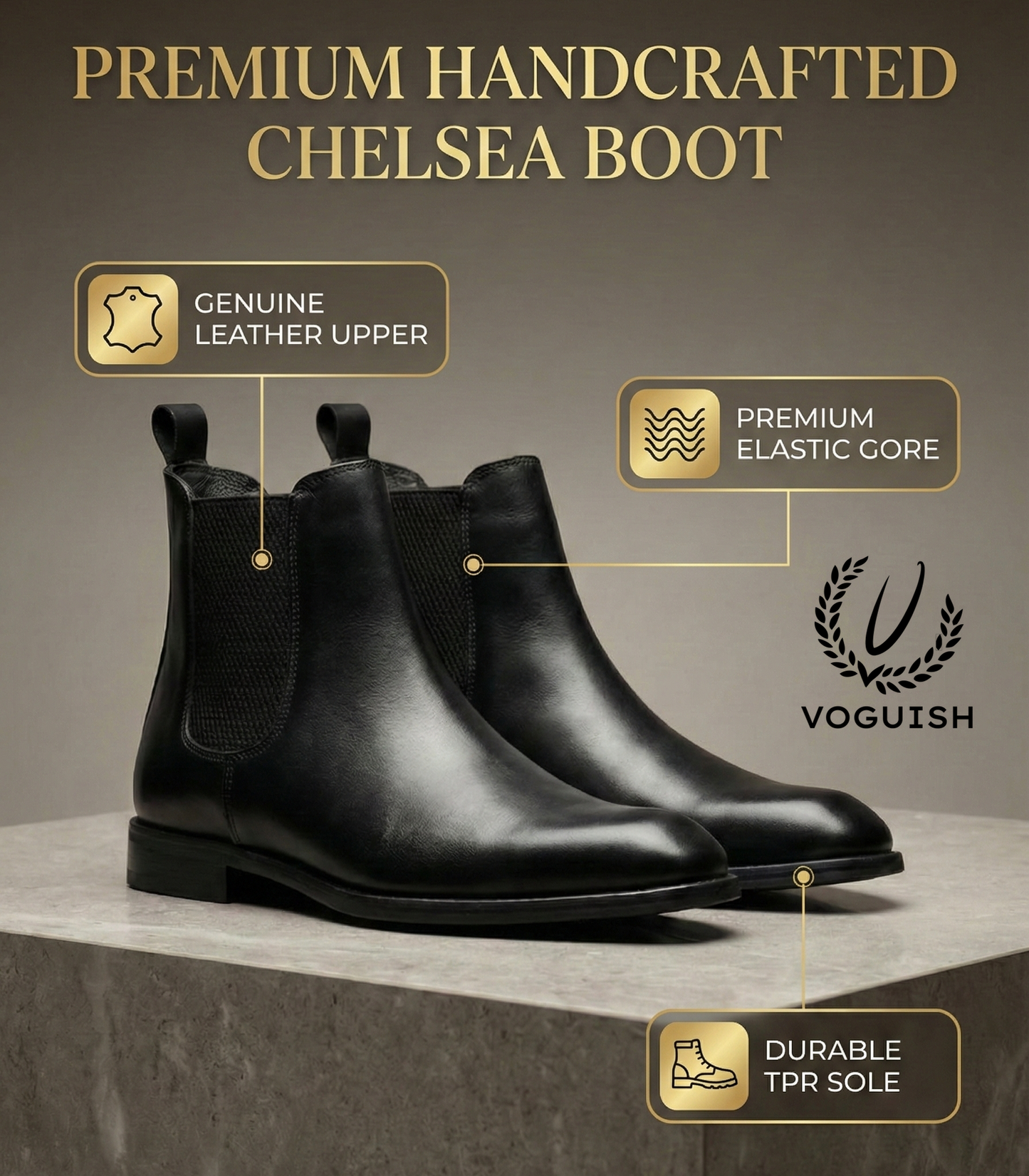 Leather Chelsea Boot Italian - 1020 - Product View