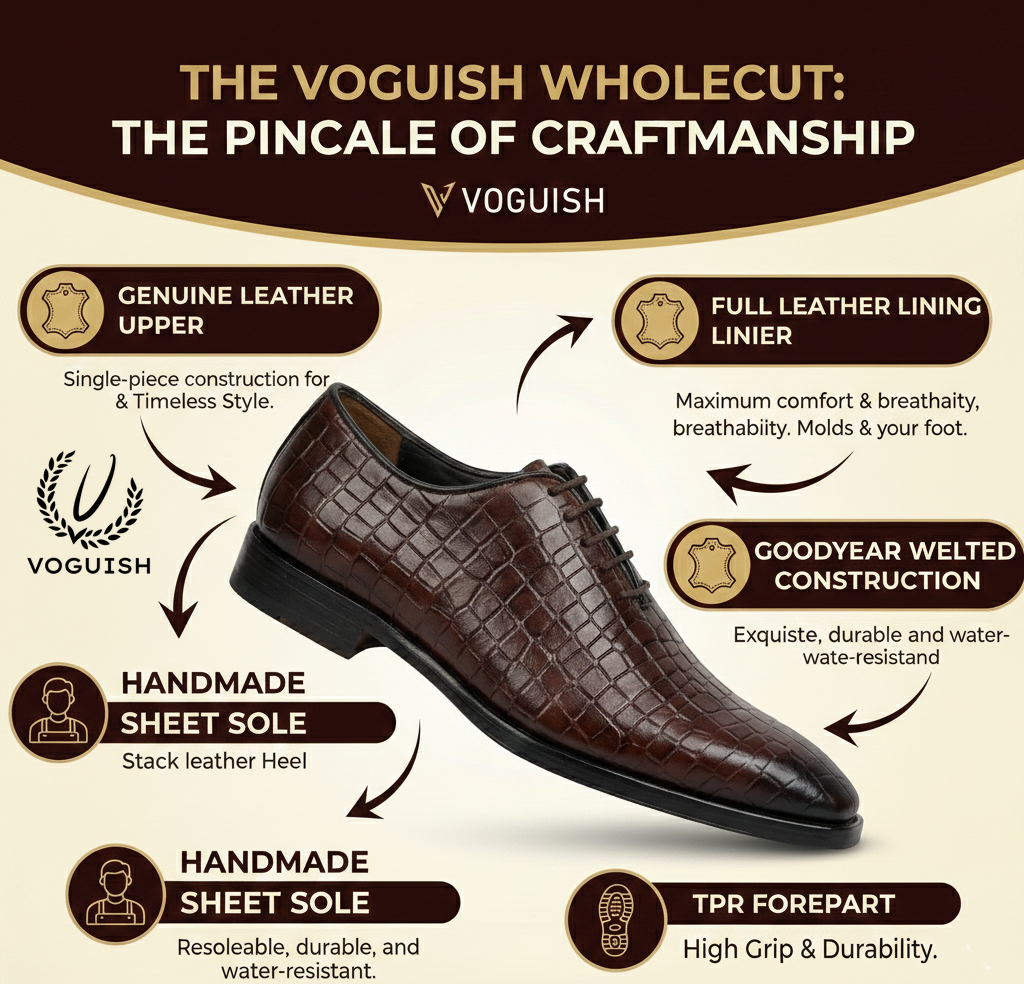 Handmade Leather Wholecut Formal Shoe For Shoe - IMPERIALSTEP 036