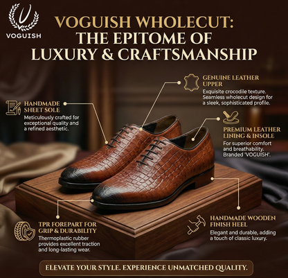 Handmade Croco Wholecut shoe for men - IMPERIALSTEP 036