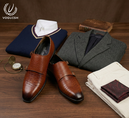 Handmade Leather Double Monk for Men - IMPERIALSTEP 033