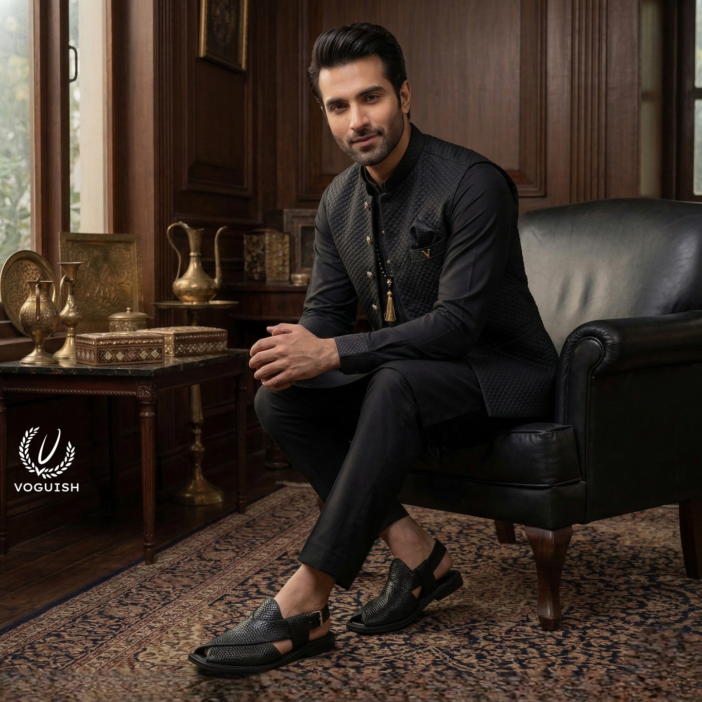 Leather Peshawari Sandal for Men - 4002