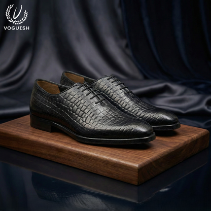 Handmade Leather Croco Wholecut Shoe for Men - IMPERIALSTEP 036