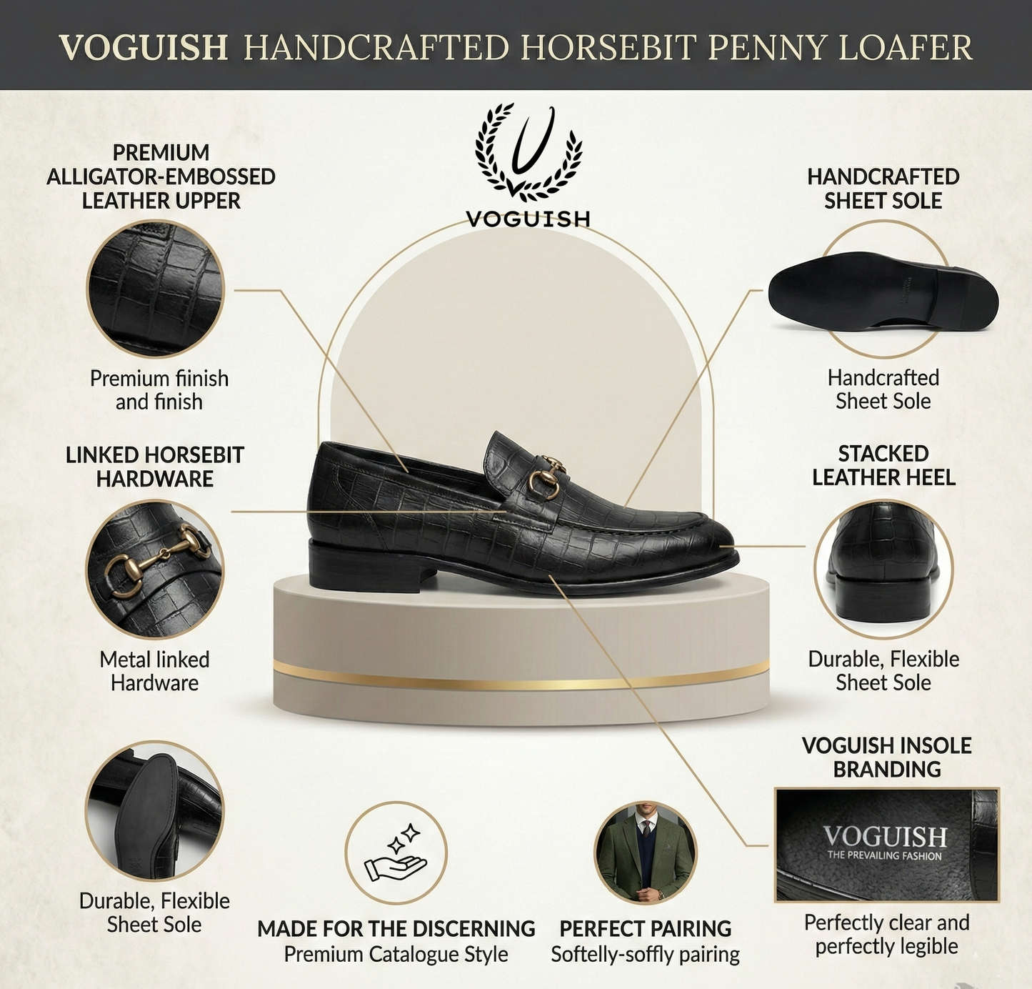 Handmade Croco Loafer for Men - IMPERIAL STEP 035