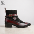 Voguish Suede & Leather Wingtip Ankle Boot -1201