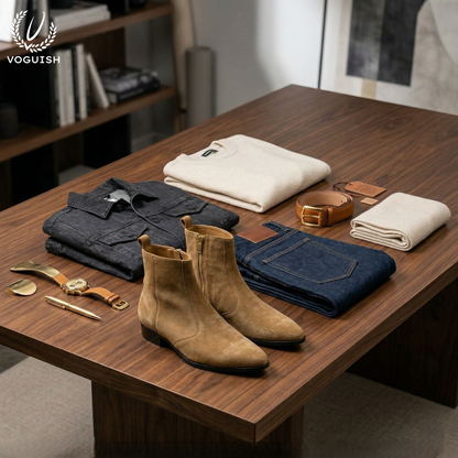Luxury Cuban Heel Chelsea Boots in Tan Suede | VOGUISH - S1152