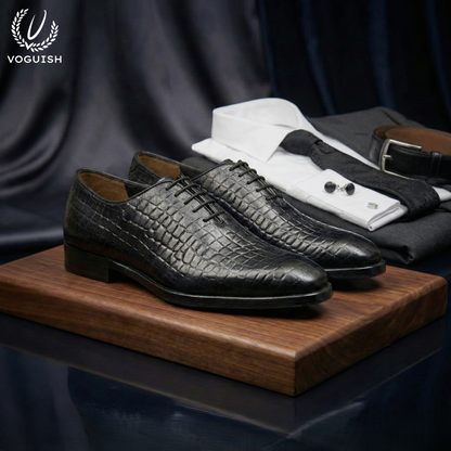 Handmade Leather Croco Wholecut Shoe for Men - IMPERIALSTEP 036