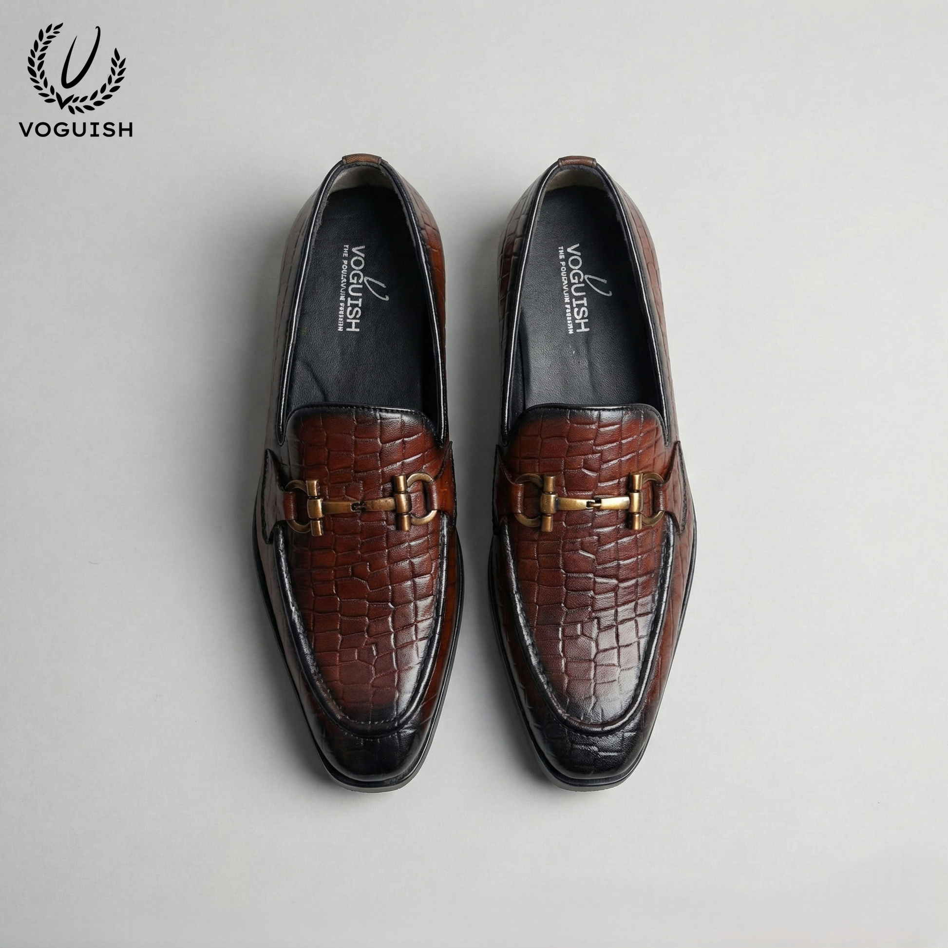 Handmade Croco Leather Horsebit Loafer for Men - IMPERIAL STEP 034 - Product View
