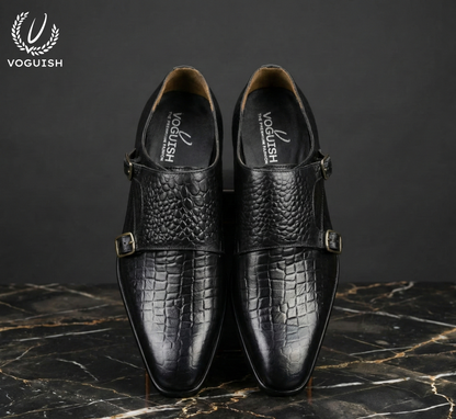 Handmade Croco Double Monk for Men - IMPERIAL STEP 033