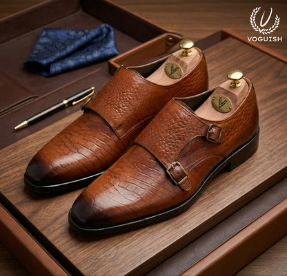 Handmade Leather Double Monk for Men - IMPERIALSTEP 033