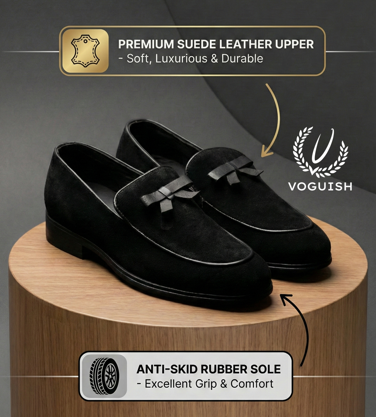 Suede Leather Loafer for Men's - IMPERIALSTEP 010