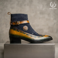 Voguish Men's Hand-Finished Leather & Suede Jodhpuri Chelsea Boots -1061 - Product View