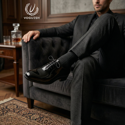 VOGUISH Premium Patent Leather Wholecut Oxfords for Men - 040