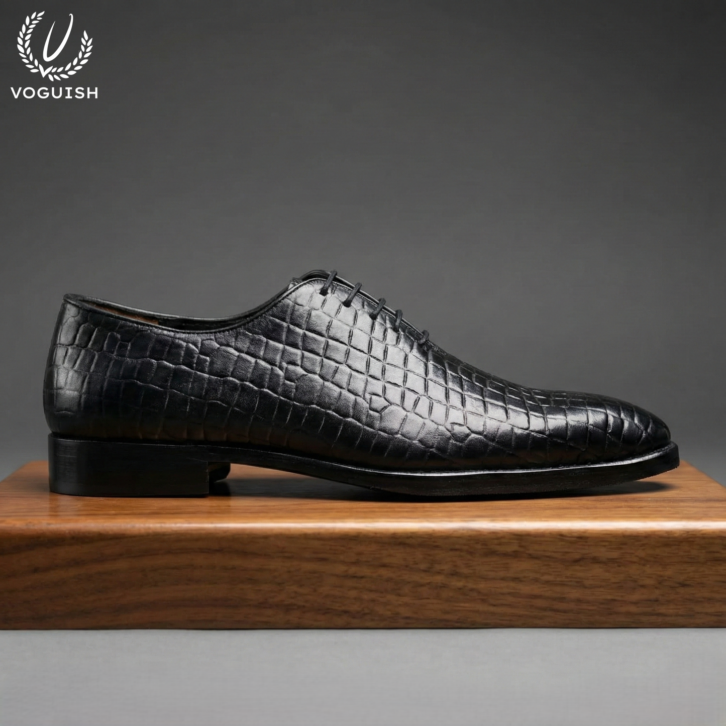 Handmade Leather Croco Wholecut Shoe for Men - IMPERIALSTEP 036