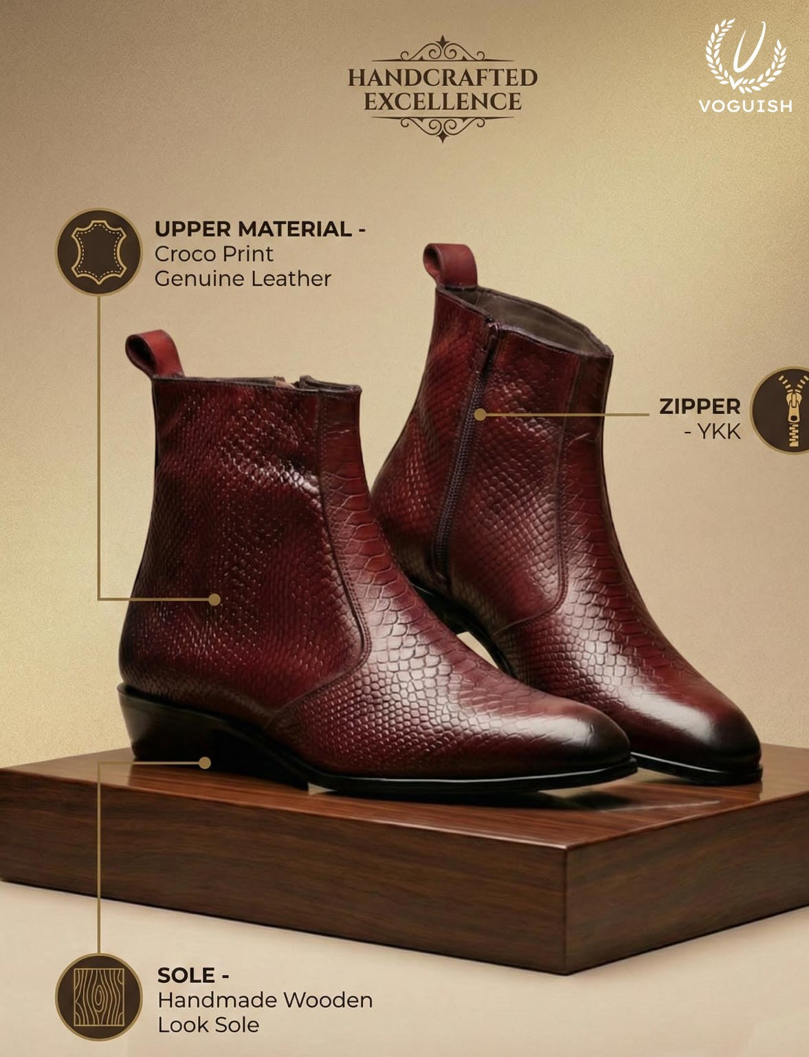 Handmade Chelsea Boot for Men - 1050 - Product View