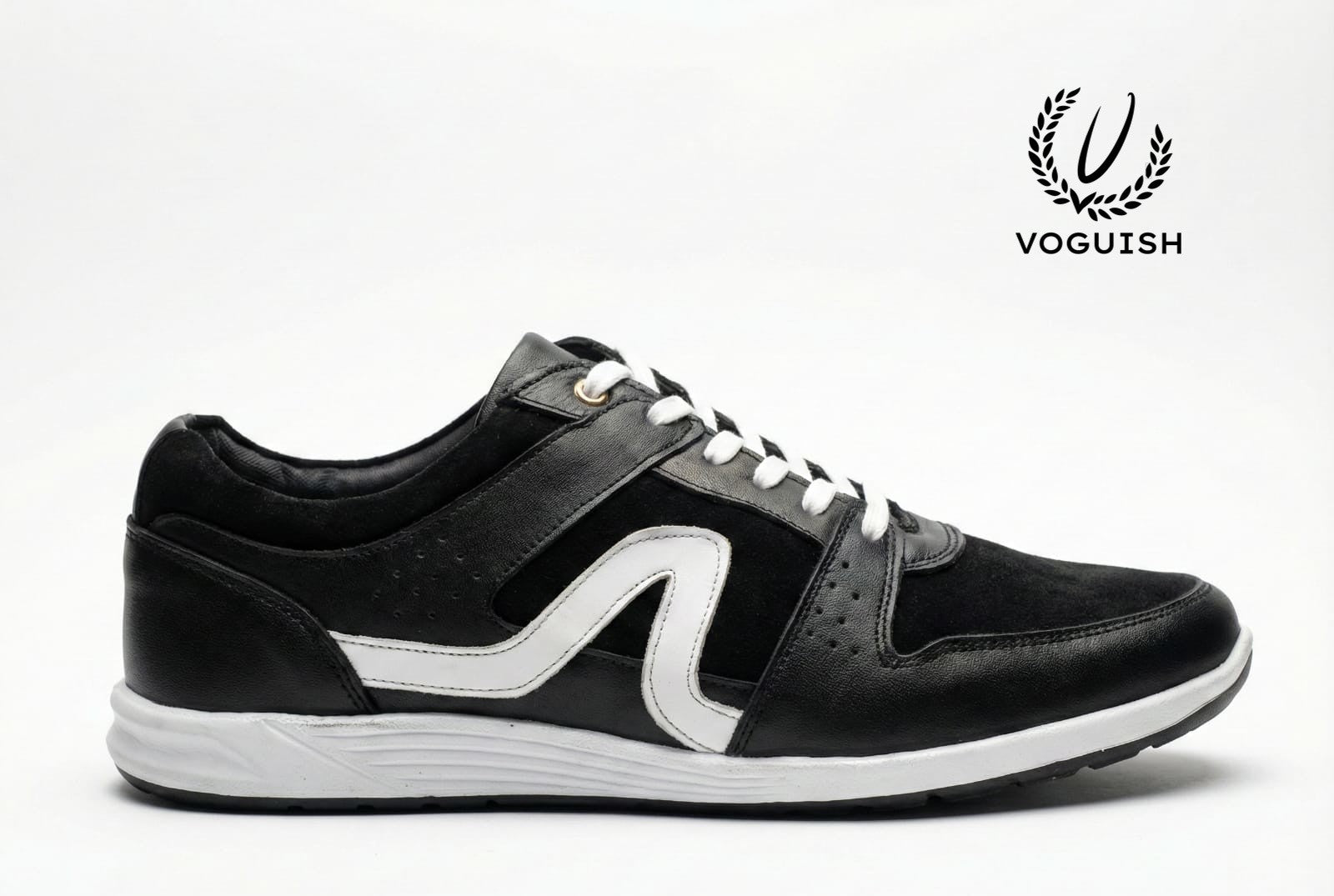 Leather sneaker for men's black -  2002 - Product View