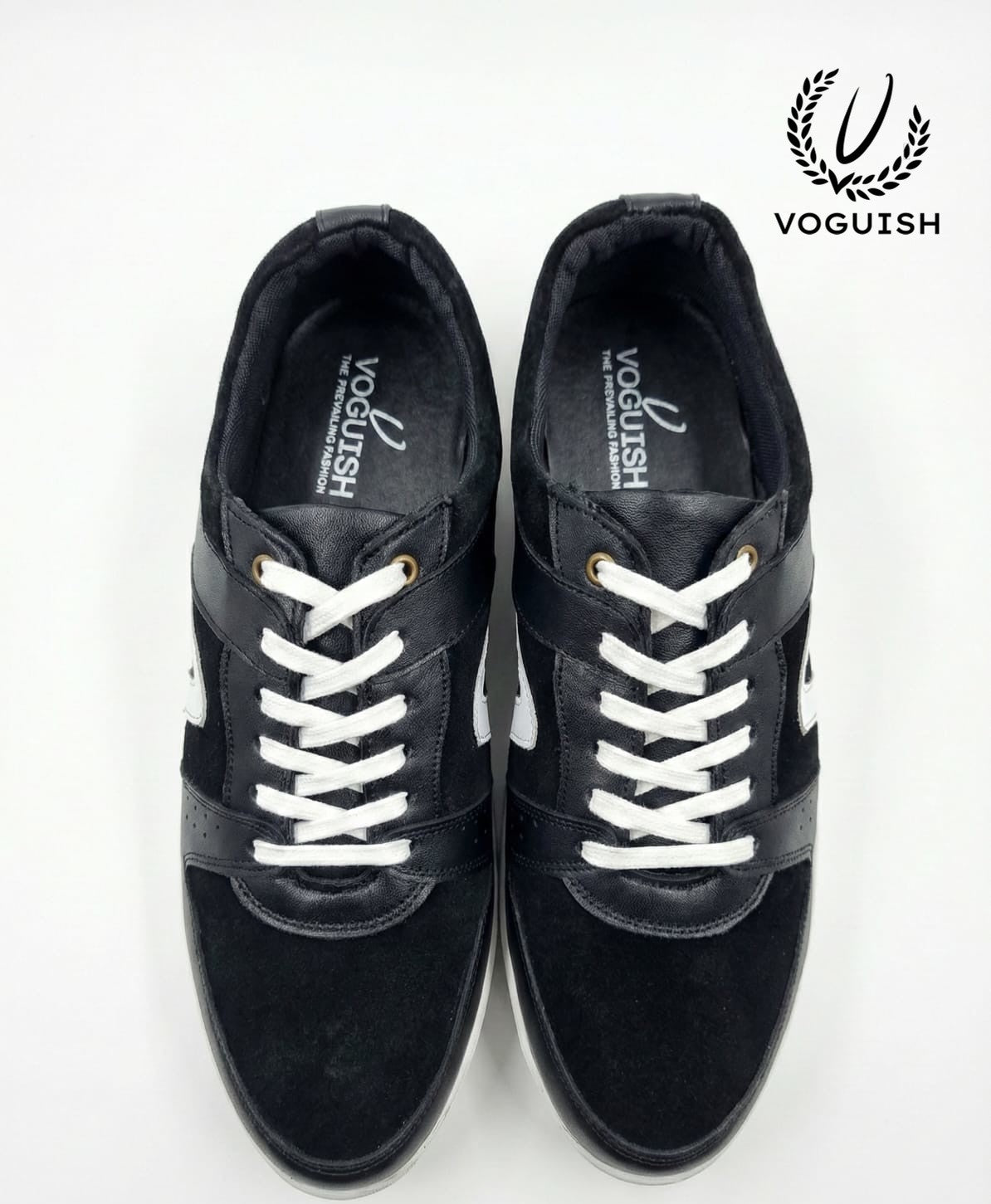Leather sneaker for men's black -  2002 - Product View